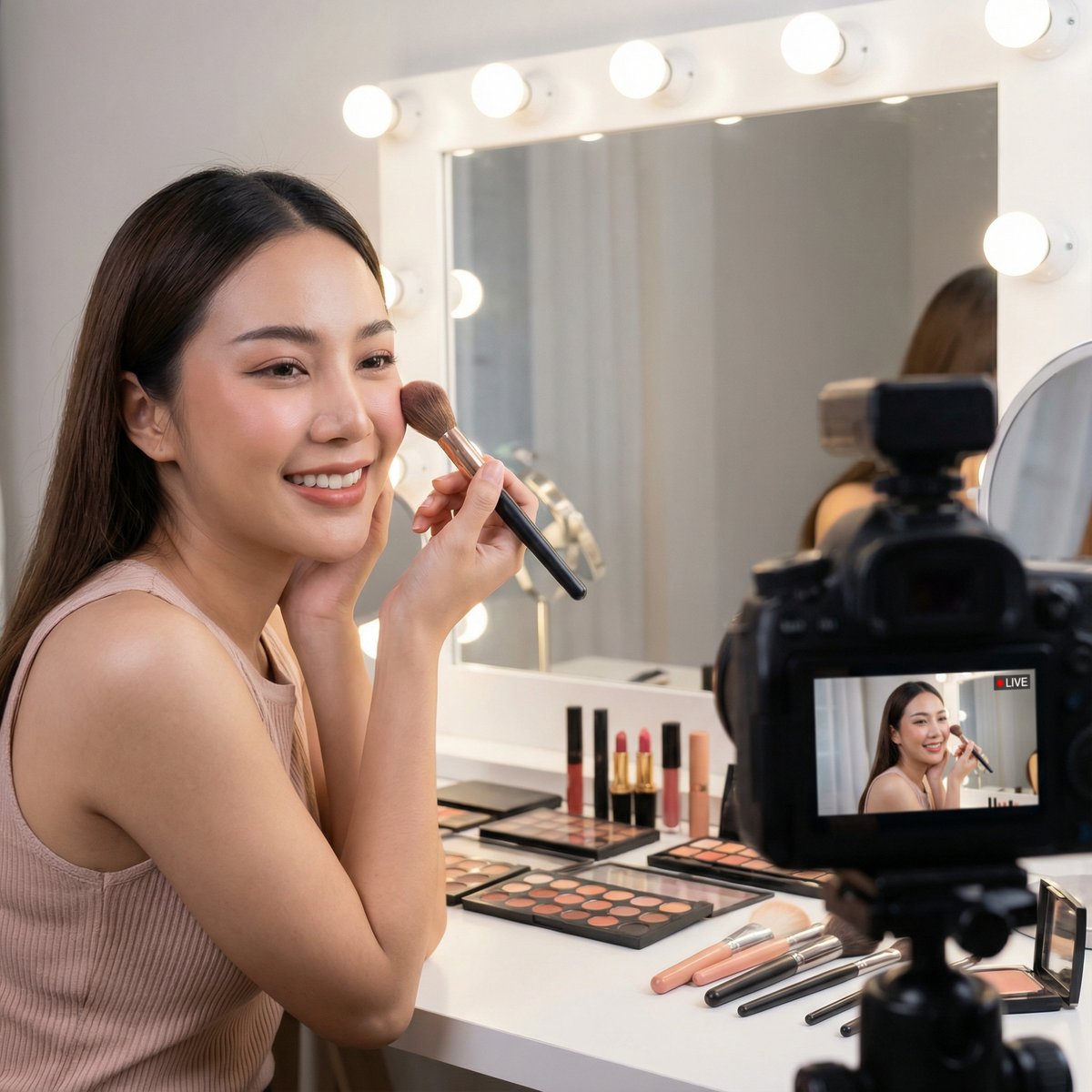 妈妈儿子家庭游戏节目视频-美妆教程